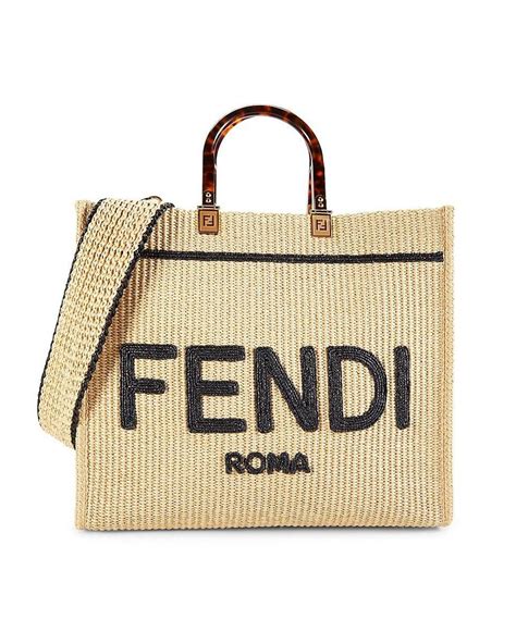 fendi raffia tote bag|Fendi tote bag canvas.